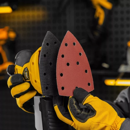 Треугольник абразивный на ворc. подложке под &quot;липучку&quot;, перф., P 320, 150х150х100 мм, 5 шт. Denzel 738677 купить в Ноябрьске