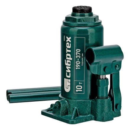 Домкрат гидравлический бутылочный Сибртех 50806, 10 т, 190-370 мм купить в Ноябрьске