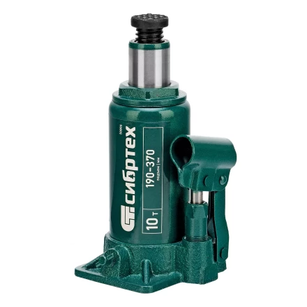 Домкрат гидравлический бутылочный Сибртех 50806, 10 т, 190-370 мм купить в Ноябрьске