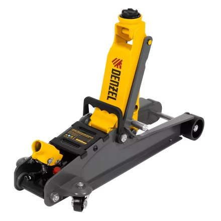 Домкрат гидравлический подкатной с фиксатором Denzel 51233, 2,5 т,  85-385 мм, в пласт. кейсе купить в Ноябрьске