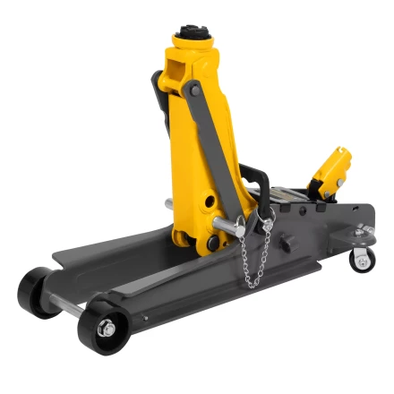 Домкрат гидравлический подкатной с фиксатором Denzel 51233, 2,5 т,  85-385 мм, в пласт. кейсе купить в Ноябрьске