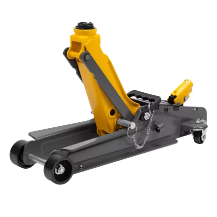 Домкрат гидравлический подкатной с фиксатором Denzel 51233, 2,5 т,  85-385 мм, в пласт. кейсе купить в Ноябрьске