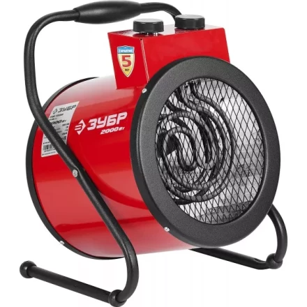 Пушка ЗУБР &quot;МАСТЕР&quot; &quot;круглая&quot; тепловая электрическая, гладкий нерж ТЭН, 2/1 кВт, 220В ЗТП-2000_М2 купить в Ноябрьске