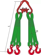 Строп текстильный четырехветвевой 4СТ 6.3 т L=7.5 м РА 150 мм Звено РТ-3 купить в Ноябрьске