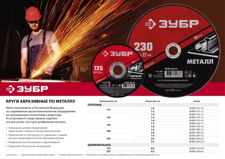 Круги отрезные абразивные по металлу серия МАСТЕР купить в Ноябрьске