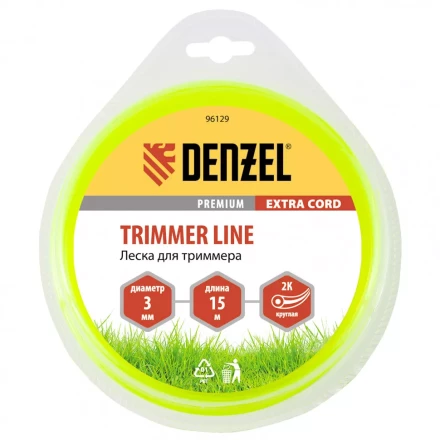 Леска для триммера двухкомпонентная круглая 3,0 мм 15 м Extra cord Denzel 96129 купить в Ноябрьске