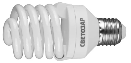 Энергосберегающая лампа СВЕТОЗАР &quot;КОМПАКТ&quot; спираль,цоколь E27(стандарт),Т2,яркий белый свет(4000 К),10000час,25Вт(125) 44454-25_z01 купить в Ноябрьске