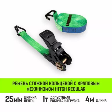 Ремень стяжной HITCH RS REGULAR 100:1000:4 (25мм STF100DaN 1T 4М) пакет (SZ076113) купить в Ноябрьске