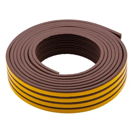 Уплотнитель резиновый, 12 м, профиль &quot;E&quot;, коричневый Сибртех 88912 купить в Ноябрьске
