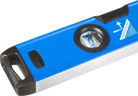 Уровень  ЗУБР &quot;ЭКСПЕРТ&quot; &quot;УСП - 2&quot;коробчатый усилен, 2 фрезерован баз поверхности, 3 ампулы, крашенный, с ручками, 100см 34587-100 купить в Ноябрьске