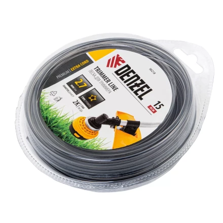 Леска для триммера двухкомпонентная звезда, 2,7мм х 15м, блистер EXTRA CORD Denzel 96218 купить в Ноябрьске