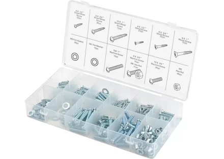Набор саморезов винтов гаек шайб 347 предметов СИБРТЕХ 47609 купить в Ноябрьске
