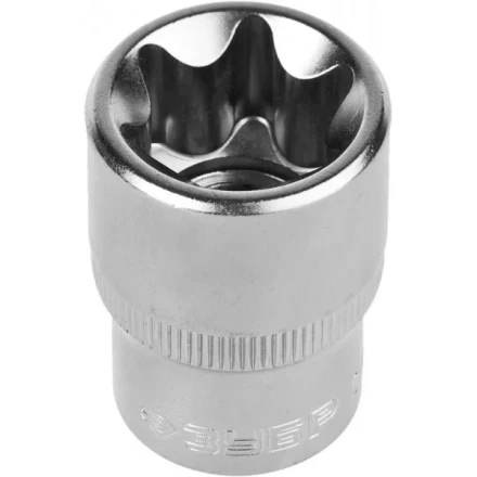 Головка торцовая ЗУБР "МАСТЕР" (1/2"), Cr-V, E-TORX, хроматированное покрытие, E20 27719-20 купить в Ноябрьске