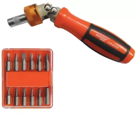 Отвертка-держатель бит реврсивно-рычажная Кратон Complect 12 в 1 2 09 05 010 купить в Ноябрьске