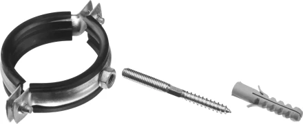 ЗУБР &quot;МАСТЕР&quot;. Хомут трубный с гайкой, оцинкованный, в комплекте с сантехнической шпилькой и дюбелем, 2&quot;, 1шт 37866-59-64 купить в Ноябрьске