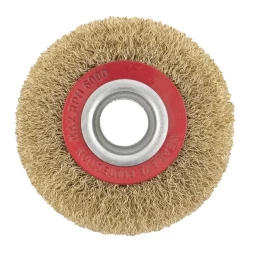 Щетка для точила 100 мм посадка 20 мм плоская латунированная витая проволока MTX 74658