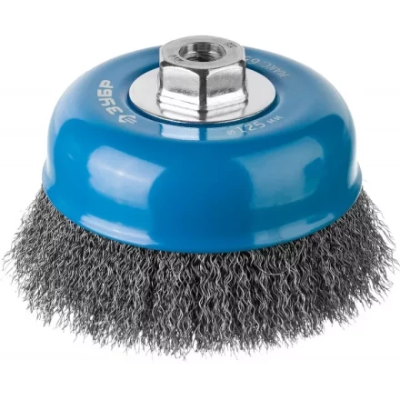 ЗУБР &quot;ПРОФЕССИОНАЛ&quot;. Щетка чашечная для УШМ, витая стальная проволока 0,3мм, 125ммхМ14 35261-125_z02 купить в Ноябрьске