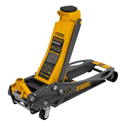 Домкрат гидравлический подкатной Denzel 51251, 3,8 т, 110-580 мм, быстрый подъем, низкий подхват, проф. купить в Ноябрьске