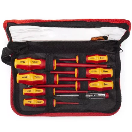 Набор диэлектрических отверток КВТ VDE НИО-08-S из стали S2, профиль SL, PH, 8 шт. (87130) купить в Ноябрьске