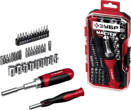 ЗУБР Мастер 41, 41 шт, набор: отвертка с насадками (25042) купить в Ноябрьске