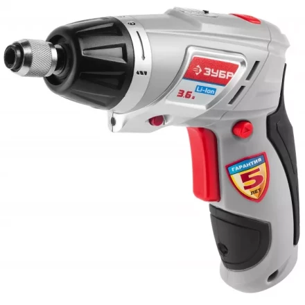 Отвертка ЗУБР аккум,реверс,2 полож.корпуса,подсветка,регул. момента,набор из бит,Li-Ion,1.5 А/час,3Нм,3,6В,в блистере ЗО-3.6-Ли Б купить в Ноябрьске
