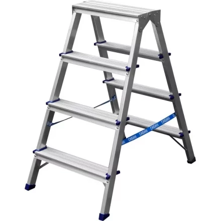Лестница-стремянка двухсторонняя алюминиевая, СИБИН 38825-04, 4 ступени 38825-04 купить в Ноябрьске