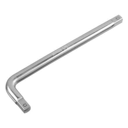 Вороток Г-образный, 200*50 мм, квадрат 3/8&quot;, CrV, матовый хром Denzel 14062 купить в Ноябрьске