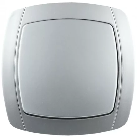 Выключатель СВЕТОЗАР &quot;АКЦЕНТ&quot; одноклавишный в сборе, цвет серебристый металлик, 10А/~250В SV-54230-SM купить в Ноябрьске