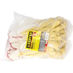 Перчатки STAYER "МASTER" MaxSafe трикотажные, обливная ладонь из латекса, х/б, 13 класс, L-XL, 10 пар 11408-H10