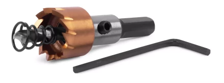 HSS-TiN коронка MESSER  17мм с центр. сверлом и толкающей пружиной для  лист. материала  до 2 мм ц/х купить в Ноябрьске