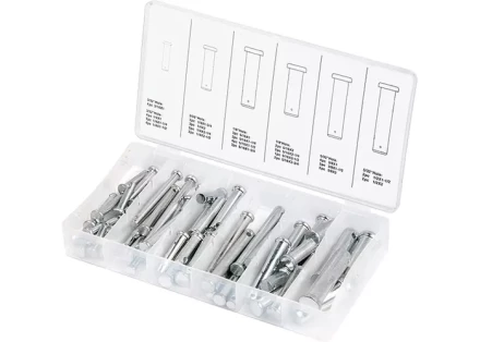 Набор штифтов с головкой и отверстием под шплинт 60 предметов СИБРТЕХ 47612 купить в Ноябрьске