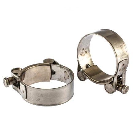 Хомуты металлические силовые 52-55 мм ширина 22 мм шарнирный W4 2 шт Сибртех 475413 купить в Ноябрьске
