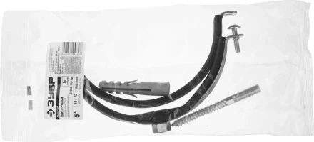 ЗУБР &quot;МАСТЕР&quot;. Хомут трубный с гайкой, оцинкованный, в комплекте с сантехнической шпилькой и дюбелем, 5&quot;, 1шт 37866-138-144 купить в Ноябрьске