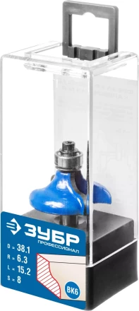 ЗУБР 38.1 x 15 мм, радиус 6.3 мм, фреза кромочная калевочная №8, Профессионал (28710-38.1) купить в Ноябрьске