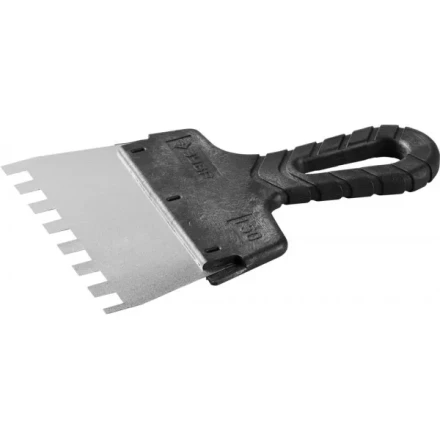 Шпатель ЗУБР &quot;МАСТЕР&quot; ФАСАДНЫЙ, нержавеющее полотно, 100мм, зуб 4х4мм 10078-10-04 купить в Ноябрьске