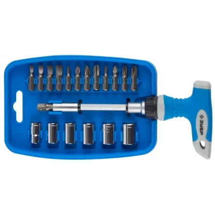 Отвертка ЗУБР &quot;МАСТЕР&quot; реверсивная, пистолетная двухкомпонентная рукоятка, 21 предмет 25411-H21 купить в Ноябрьске