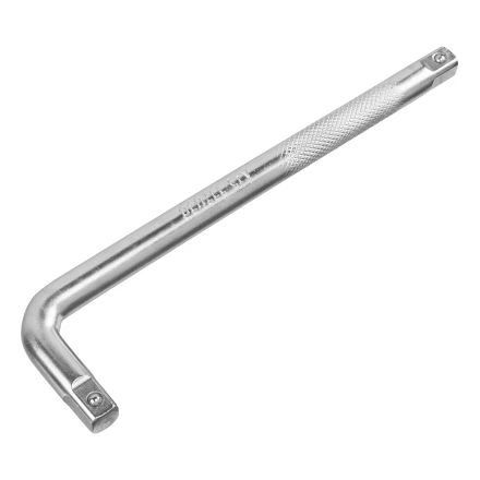 Вороток Г-образный, 250*50 мм, квадрат 1/2&quot;, CrV, матовый хром Denzel 14063 купить в Ноябрьске