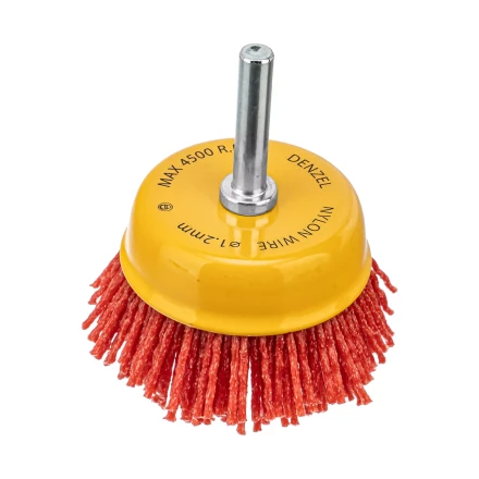 Щетка для дрели Denzel, 65 мм, Чашка, со шпилькой, нейлоновая щетина, 74435 купить в Ноябрьске