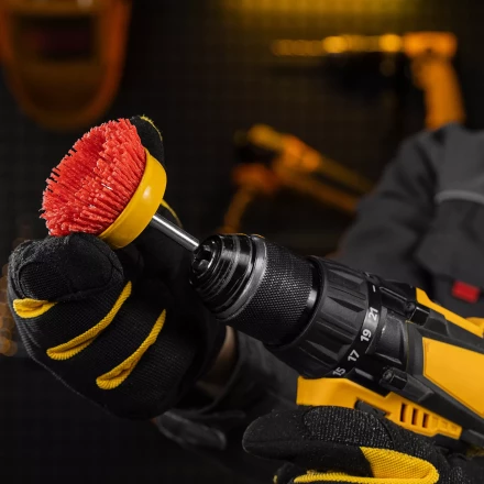 Щетка для дрели Denzel, 65 мм, Чашка, со шпилькой, нейлоновая щетина, 74435 купить в Ноябрьске