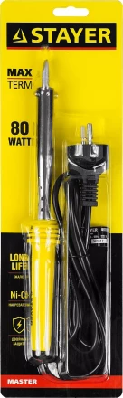Паяльник STAYER &quot;MASTER&quot; с пластмассовой рукояткой и долговечным жалом, 80 Вт, клин 55305-80 купить в Ноябрьске