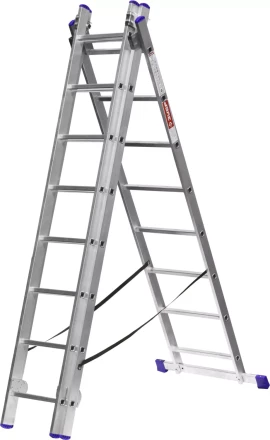 Лестница ЗУБР универсальная, трехсекционная со стабилизатором, 8 ступеней 38831-08 купить в Ноябрьске