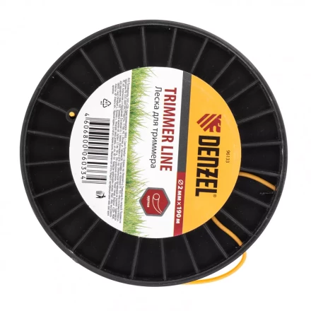 Леска для триммера круглая  2,0 мм 190 м на Din катушке Россия Denzel 96133 купить в Ноябрьске