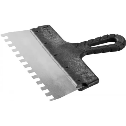 Шпатель ЗУБР &quot;МАСТЕР&quot; ФАСАДНЫЙ, нержавеющее полотно, 250мм, зуб 10х10мм 10078-25-10 купить в Ноябрьске