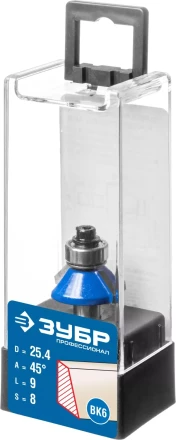 ЗУБР 25.4 x 8 мм, фреза кромочная калевочная (фасочная) №9, Профессионал (28711-25.4) купить в Ноябрьске