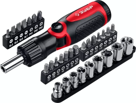 ЗУБР реверсивно-рычажная отвертка с насадками (25161-H31) купить в Ноябрьске