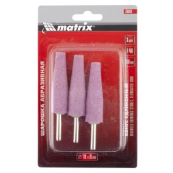 Шарошка абразивная конус удлин. 19x60x6 F46 3штук MATRIX 76001