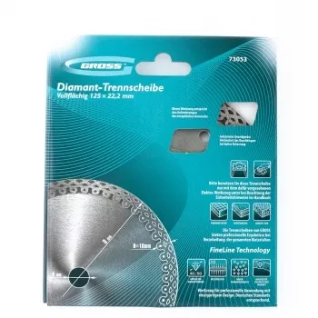 Диск алмазный ф115х22,2мм, тонкий, сплошной, мокрое резание GROSS 73052 купить в Ноябрьске