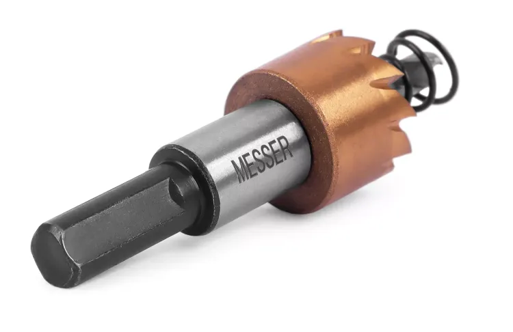 HSS-TiN коронка MESSER  19мм с центр. сверлом и толкающей пружиной для  лист. материала  до 2 мм ц/х купить в Ноябрьске