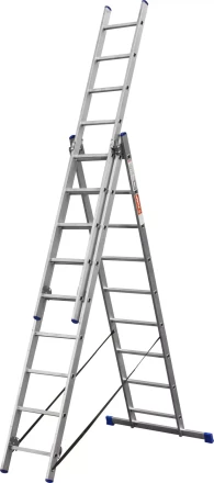 Лестница ЗУБР универсальная, трехсекционная со стабилизатором, 9 ступеней 38831-09 купить в Ноябрьске