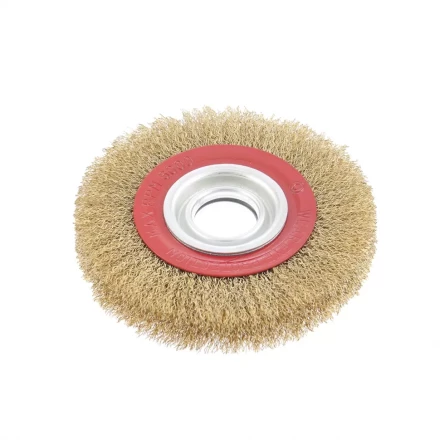 Щетка для точила 200 мм посадка 32 мм плоская латунированная витая проволока MTX 74662 купить в Ноябрьске